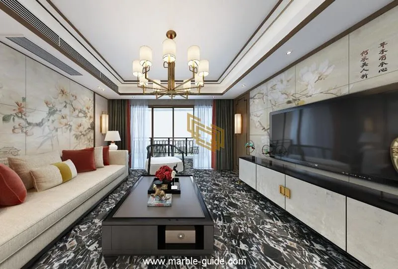 Antique river marble flooring design Antique river marble flooring design