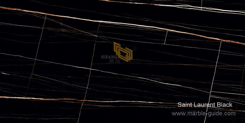 Artificial matte saint laurent black marble slab