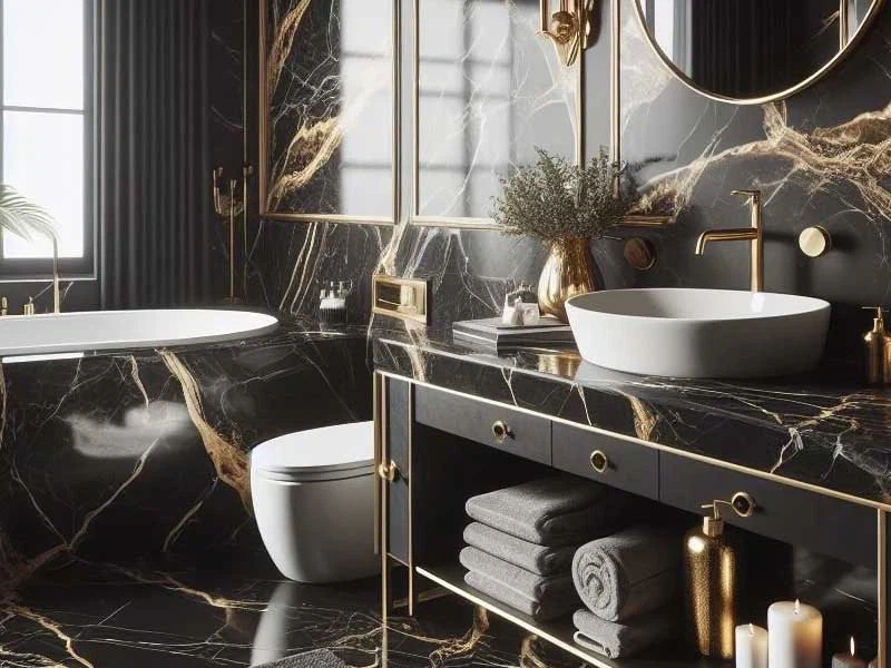 Black-Marble-Countertops-with-Gold-Veining Black-Marble-Countertops-with-Gold-Veining