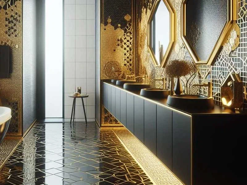 Black-and-Gold-Mosaic-Tiles Black-and-Gold-Mosaic-Tiles