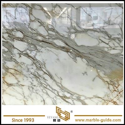 Tablero de losa de mármol popular Calacatta Gold