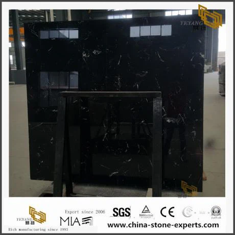 Losas de mármol de flores de hielo negros nuevos altamente competitivos para la venta