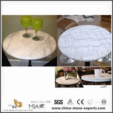 Tapa de mesa de centro mármol personalizado italiano Bianco Carrara