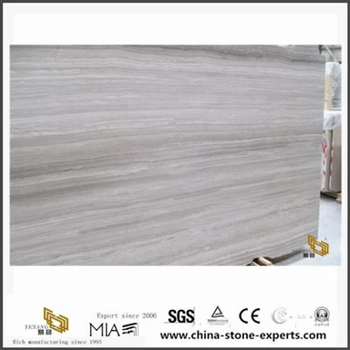 Venta por mayor China gris grano madera losa de mármol para baño y cocina azulejos de diseño
