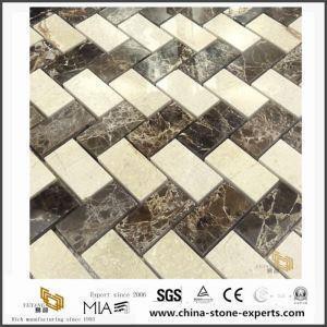 Patrón del azulejo de mosaico de piedra de mármol oscuro popular para juegos de baño