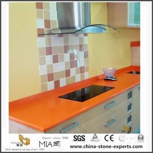 Cuarzo naranja oscuro personalizados diferentes hermosas encimeras para baño y cocina