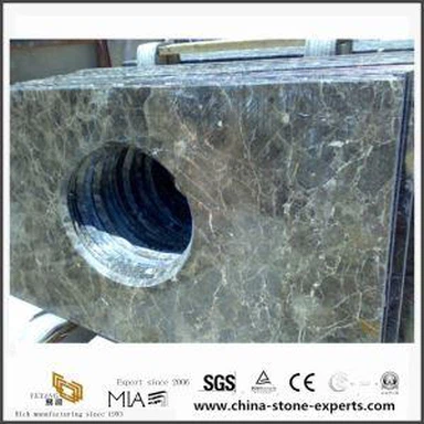 Vendedor caliente de la tapa de la vanidad de mármol oscuro cuarto de baño