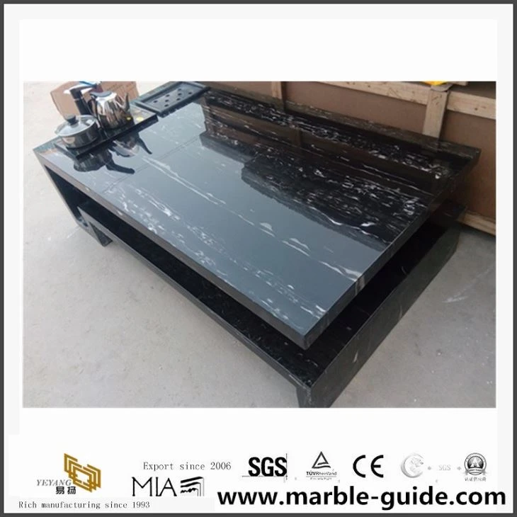 Black Marble With White Lines For Vanity Top/Table, Silver Portoro Marble Slab&Tile