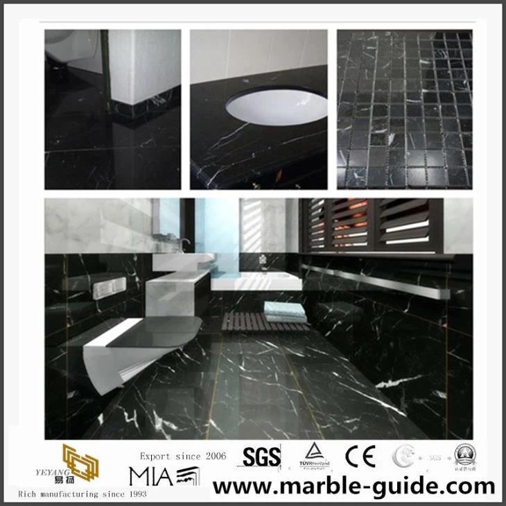 China Factory Natural Oriental Black Marble Slabs For Walll Cladding Tile, Stair,Interior Decoration Building