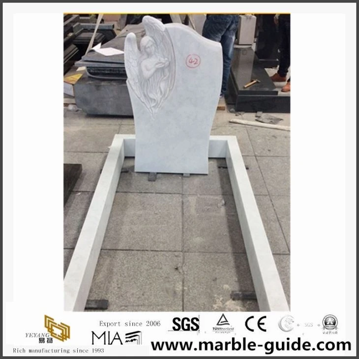 Lápidas mortuorias de mármol blanco directo de la fábrica y precios de Kerbstone de la gota