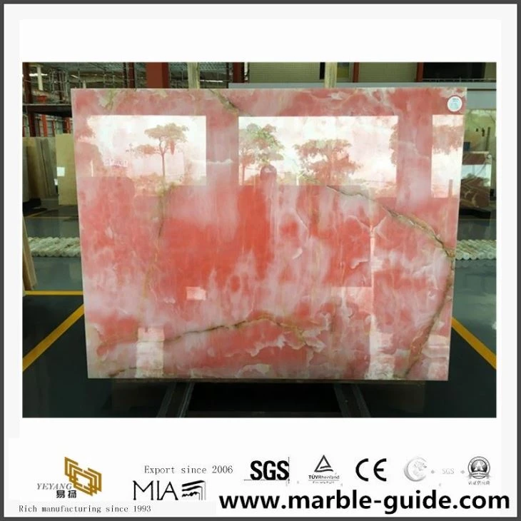 Losas de mármol rosa natural del Onyx