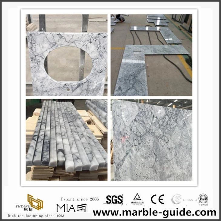 Oriental white marble finished vanity top