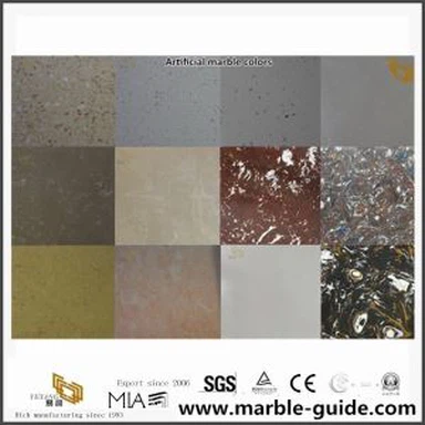 Colores de mármol artificial para el proyecto interior