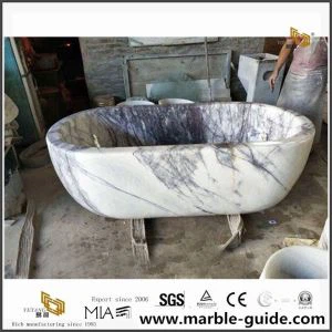 Nueva bañera de mármol de desgin lilac para el baño