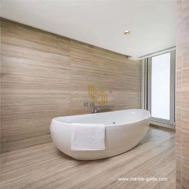 Mármol travertino beige para paredes y suelos de baños