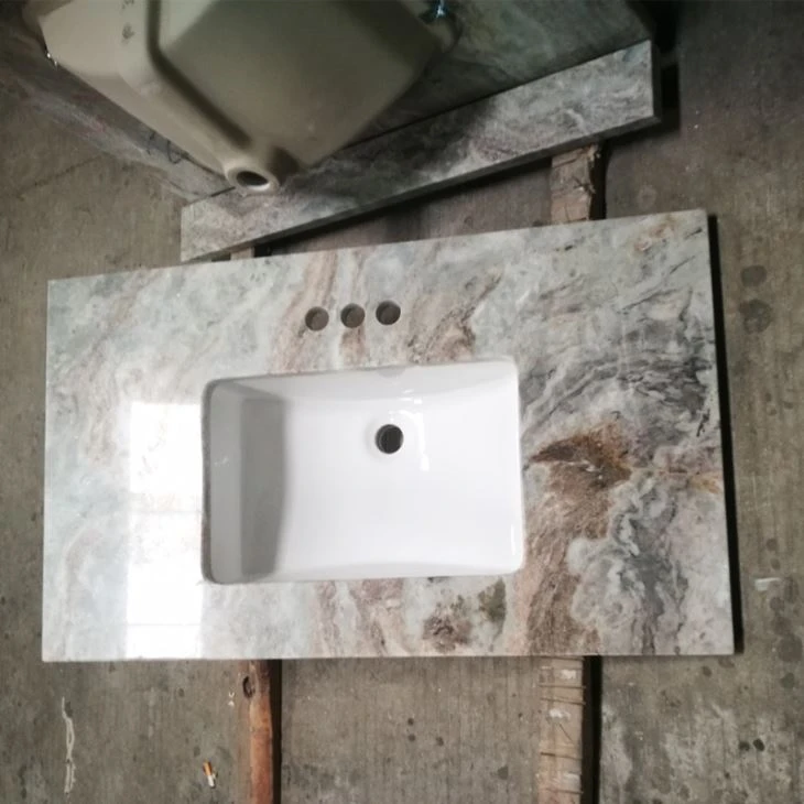 Fantasía marrón mármol de la vanidad de baño