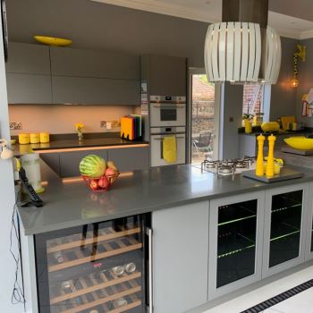 Encimeras de cocina de cuarzo gris