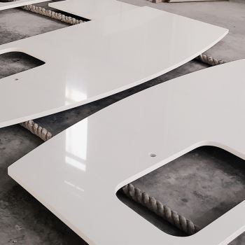 Encimeras de cuarzo blanco prefabricadas para cocina