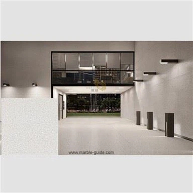 Suelo de piedra sinterizada de terrazo blanco