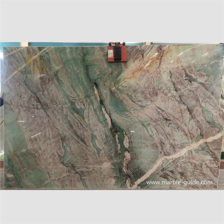 Hermosa losa de piedra de lujo verde para decoración de paredes